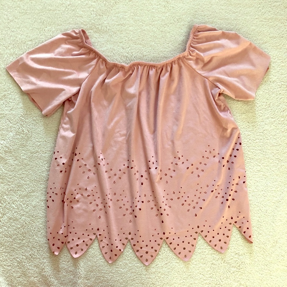 Faux suede top